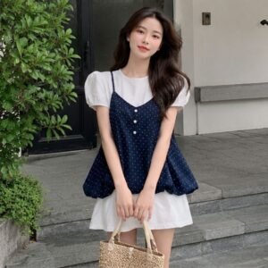 Set áo 2 dây chấm bi dáng bí phồng – outfit mùa hè nữ tính siêu xinh - Hình ảnh 3