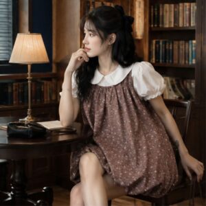 Váy bí hoa nhí dáng phồng vintage – đầm bubble dress nữ tính siêu xinh - Hình ảnh 4