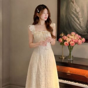 Váy maxi ôm body dáng dài cánh tiên – phong cách Hàn Quốc thanh lịch - Hình ảnh 1