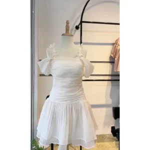 Đầm babydoll tiểu thư nhún eo – dáng xoè bánh bèo kèm quần bảo hộ - Hình ảnh 7