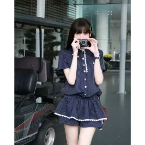 Set jumpsuit cộc tay kèm quần short – thiết kế Châu Âu thanh lịch, trẻ trung