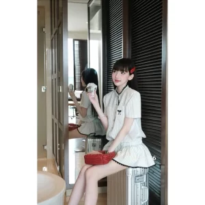 Set jumpsuit cộc tay kèm quần short – thiết kế Châu Âu thanh lịch, trẻ trung - Hình ảnh 3