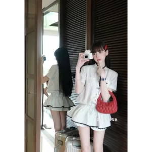 Set jumpsuit cộc tay kèm quần short – thiết kế Châu Âu thanh lịch, trẻ trung - Hình ảnh 5