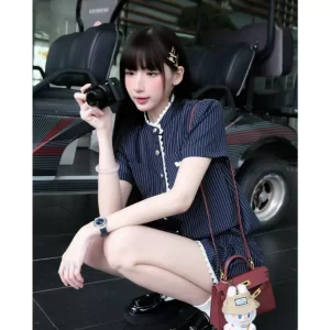 Set jumpsuit cộc tay kèm quần short – thiết kế Châu Âu thanh lịch, trẻ trung - Hình ảnh 8
