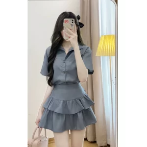 Set sơ mi thêu nơ phối chân váy 2 tầng – outfit tiểu thư siêu xinh - Hình ảnh 2