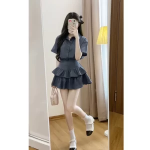 Set sơ mi thêu nơ phối chân váy 2 tầng – outfit tiểu thư siêu xinh - Hình ảnh 4