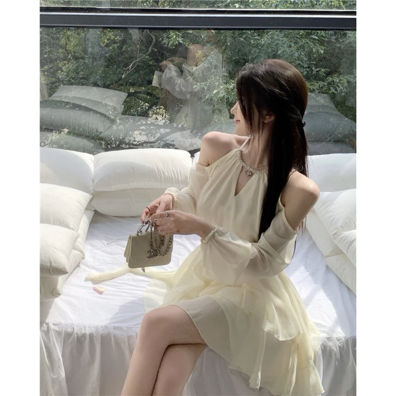 Váy cổ yếm hở vai 2 tầng – dáng ngắn tiểu thư tôn dáng siêu xinh - Ảnh 7