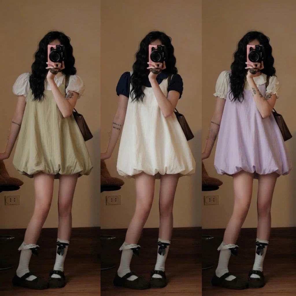 Váy bí hoa nhí dáng phồng vintage – đầm bubble dress nữ tính siêu xinh - Ảnh 7
