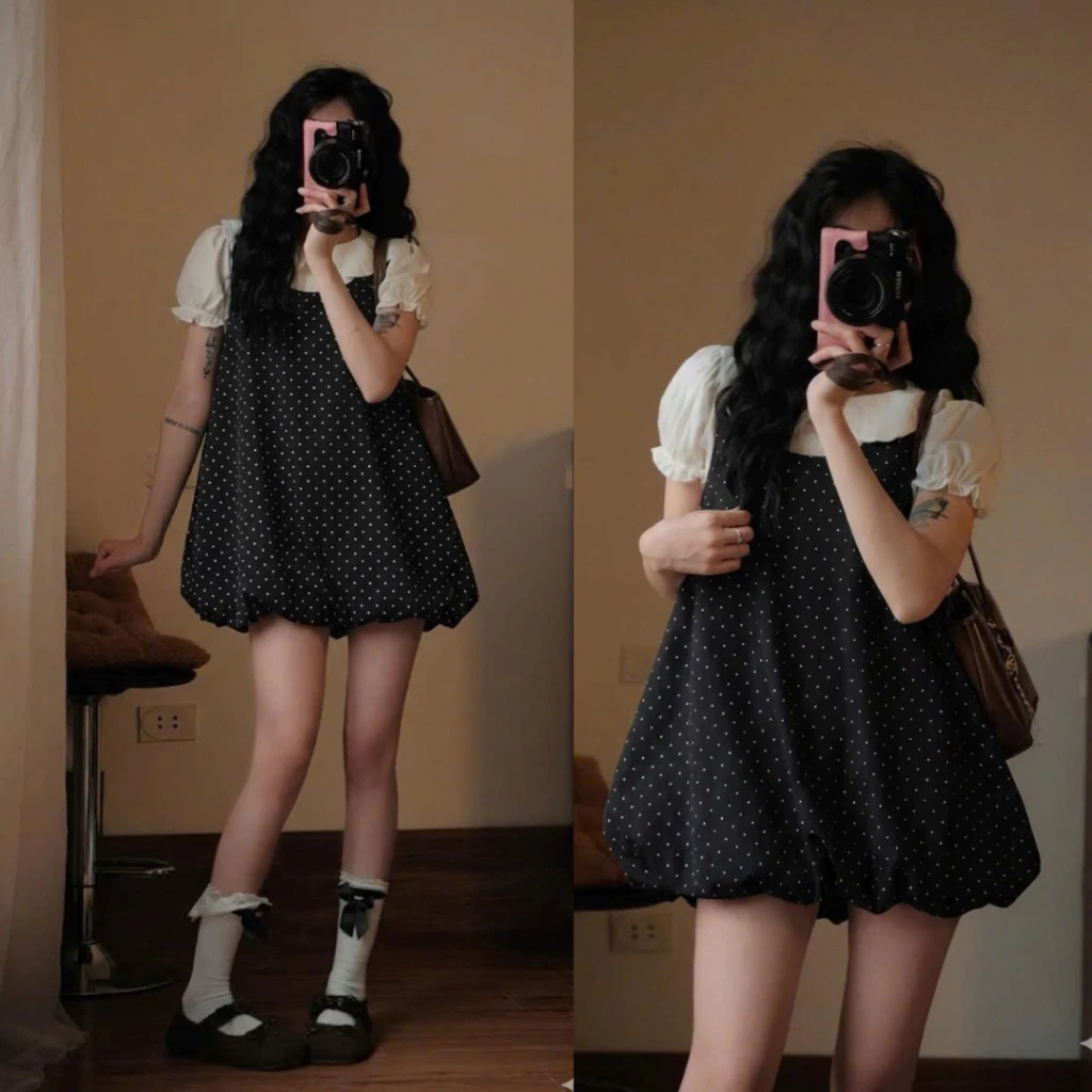 Váy bí hoa nhí dáng phồng vintage – đầm bubble dress nữ tính siêu xinh - Ảnh 6