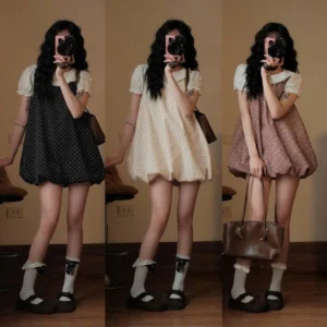 Váy bí hoa nhí dáng phồng vintage – đầm bubble dress nữ tính siêu xinh