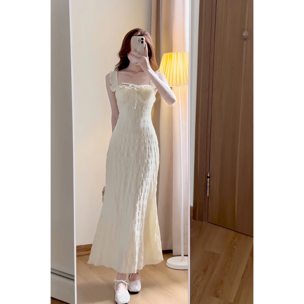 Váy maxi ôm body dáng dài cánh tiên – phong cách Hàn Quốc thanh lịch - Ảnh 4