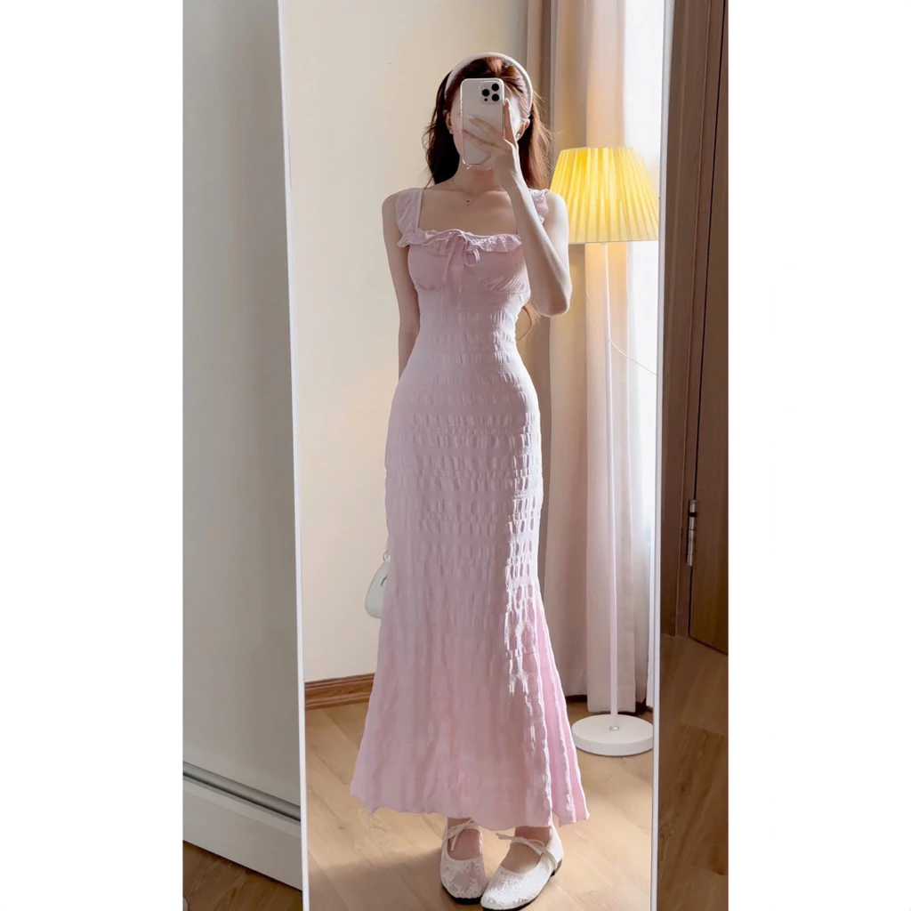 Váy maxi ôm body dáng dài cánh tiên – phong cách Hàn Quốc thanh lịch - Ảnh 5