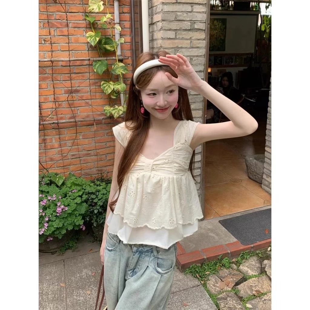 Áo babydoll bèo phối nơ bồng xòe nữ tính siêu xinh phong cách tiểu thư - Ảnh 4