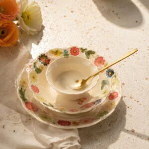 Bộ bát đĩa sứ Hoa Xuân cao cấp họa tiết hoa lá sang trọng - Hình ảnh 4