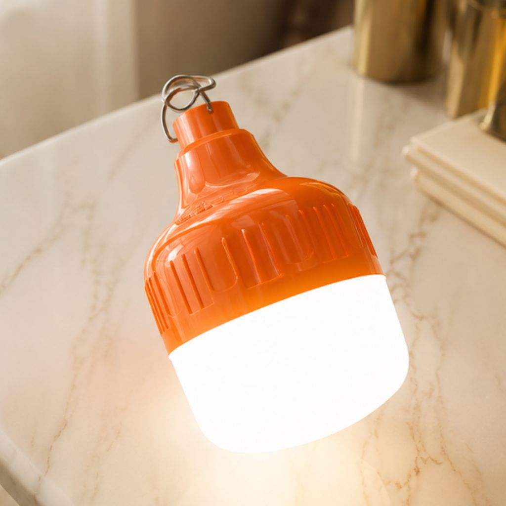 Bóng đèn LED tích điện 100W chống nước có móc treo sạc USB tiện lợi - Ảnh 4
