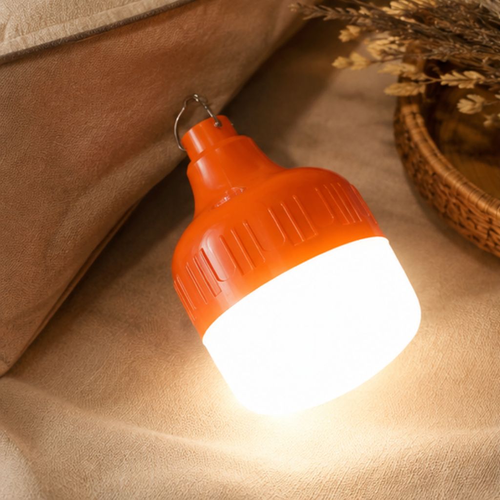 Bóng đèn LED tích điện 100W chống nước có móc treo sạc USB tiện lợi - Ảnh 3