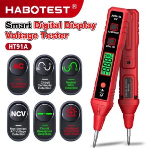 Bút thử điện HABOTEST HT91A NCV màn hình LCD đo điện áp AC 12-400V