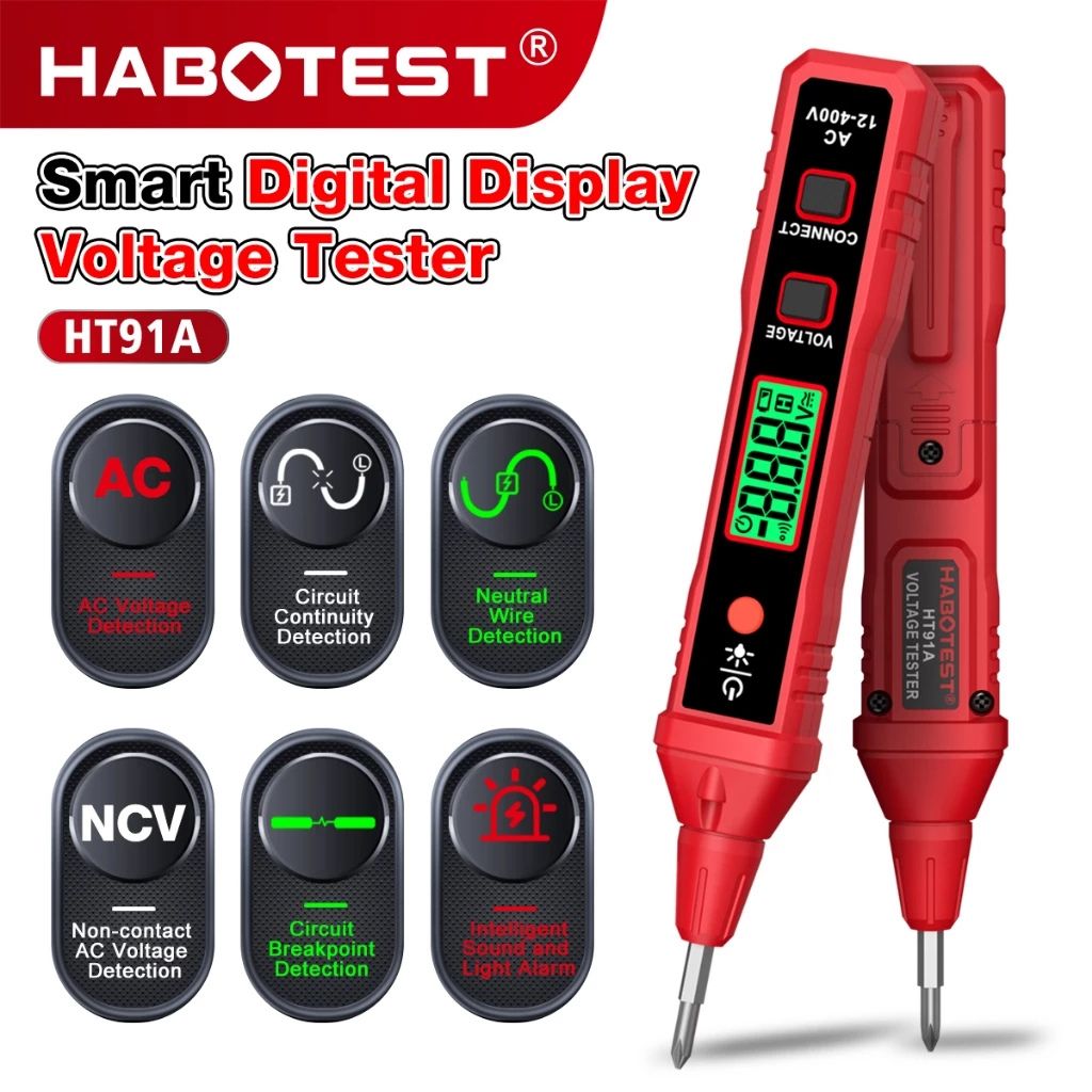 Bút thử điện HABOTEST HT91A NCV màn hình LCD đo điện áp AC 12-400V