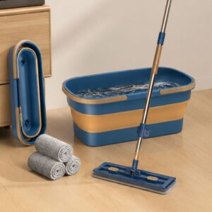 Cây lau nhà tự vắt kèm xô 4 bông bản lau 45cm tiện lợi