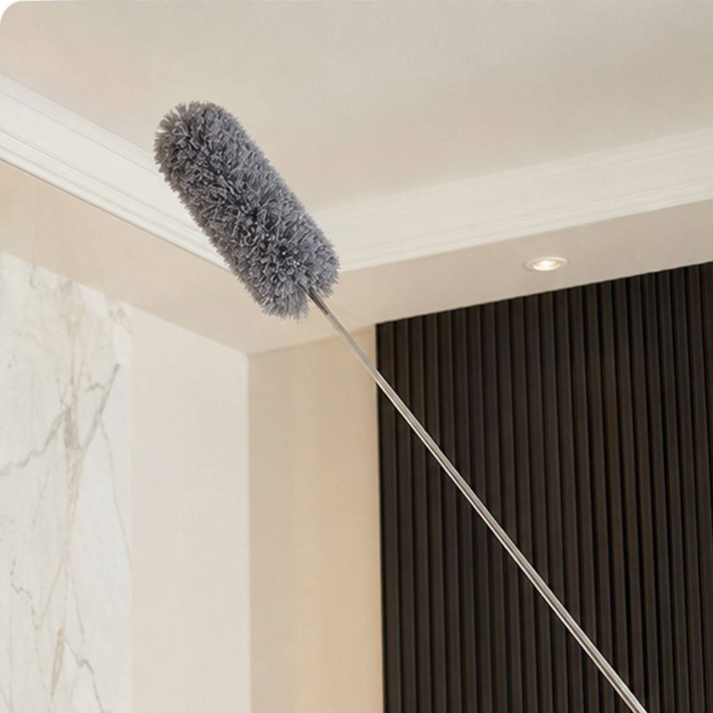 Chổi quét trần nhà cán inox điều chỉnh 2.8m phất trần lau bụi đa năng
