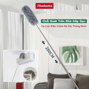 Chổi quét trần nhà cán inox điều chỉnh 2.8m phất trần lau bụi đa năng