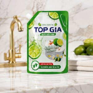 Combo 4L nước rửa chén bát TOPGIA hương chanh gừng bưởi sạch dầu mỡ