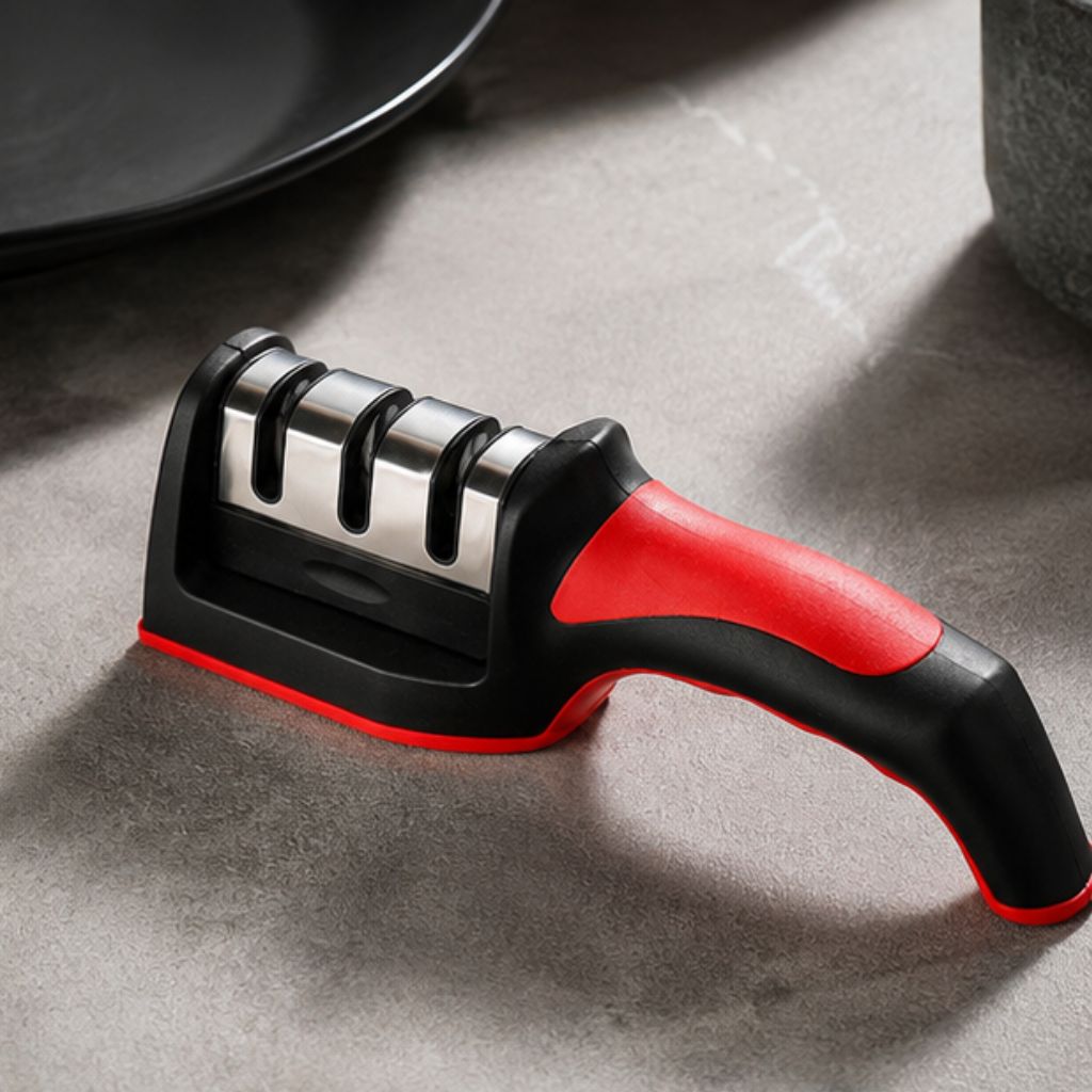 Dụng cụ mài dao kéo 3 cấp độ bằng thép không gỉ cầm tay tiện lợi - Ảnh 2