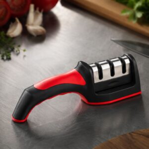 Dụng cụ mài dao kéo 3 cấp độ bằng thép không gỉ cầm tay tiện lợi