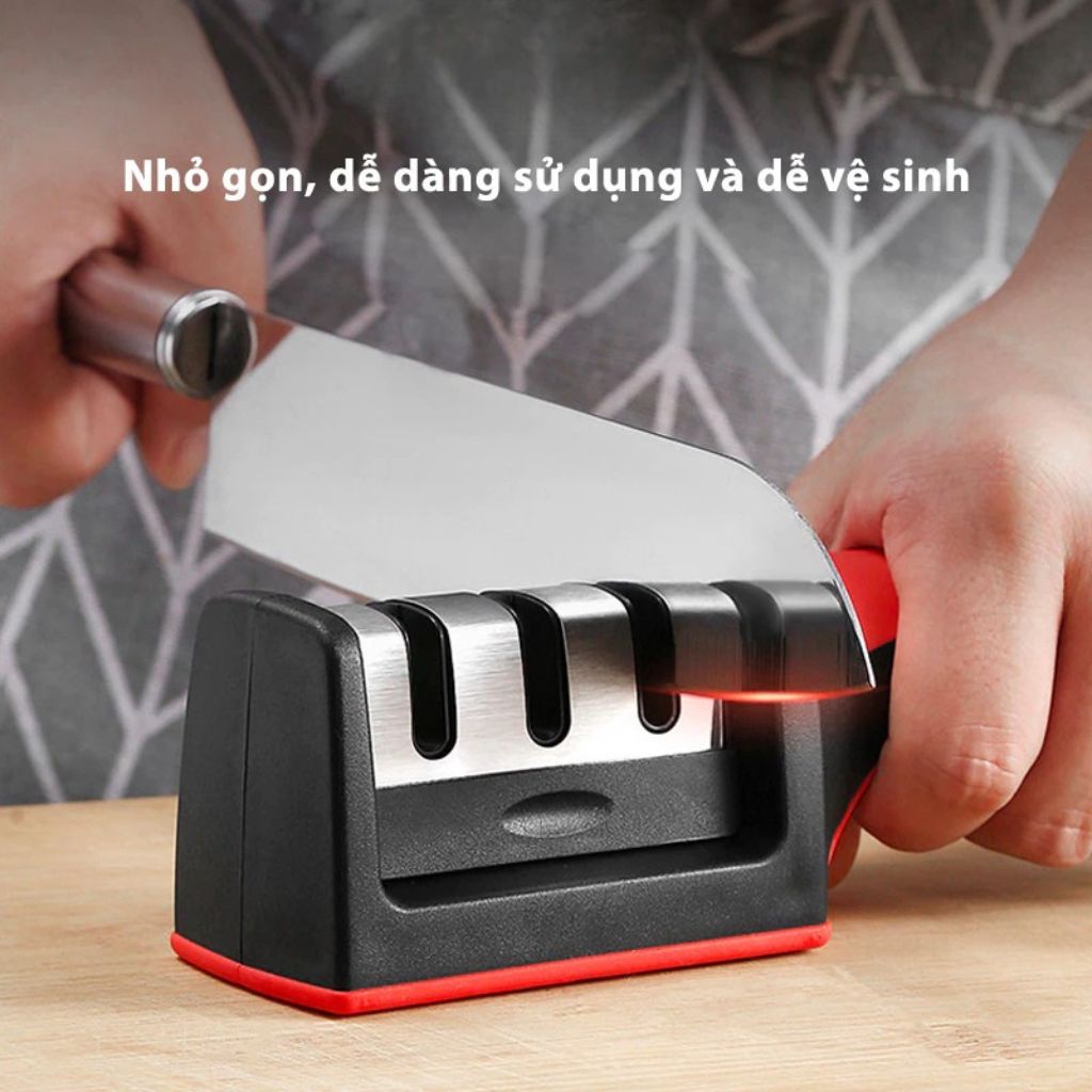 Dụng cụ mài dao kéo 3 cấp độ bằng thép không gỉ cầm tay tiện lợi - Ảnh 3