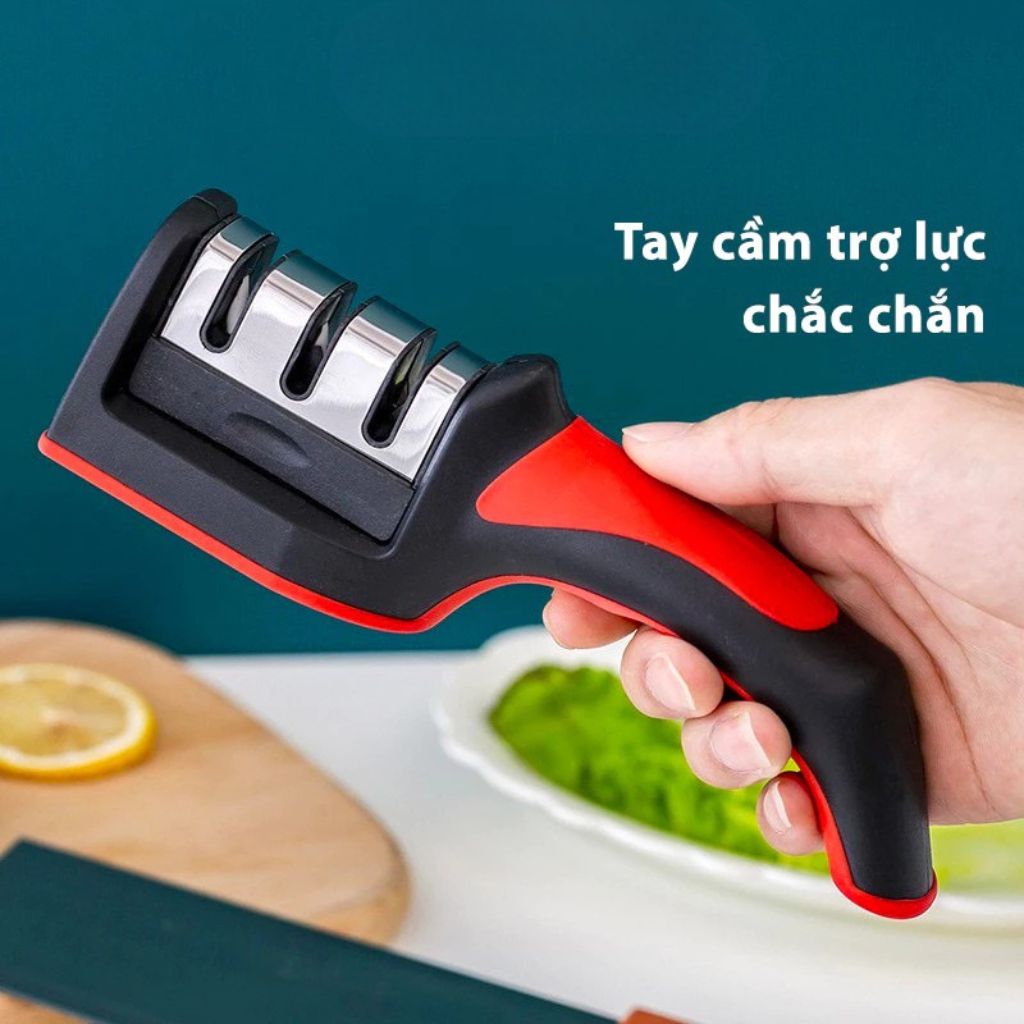 Dụng cụ mài dao kéo 3 cấp độ bằng thép không gỉ cầm tay tiện lợi - Ảnh 4