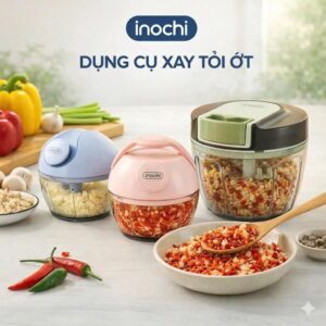 Dụng cụ xay tỏi ớt Inochi kéo tay đa năng tiện lợi cao cấp