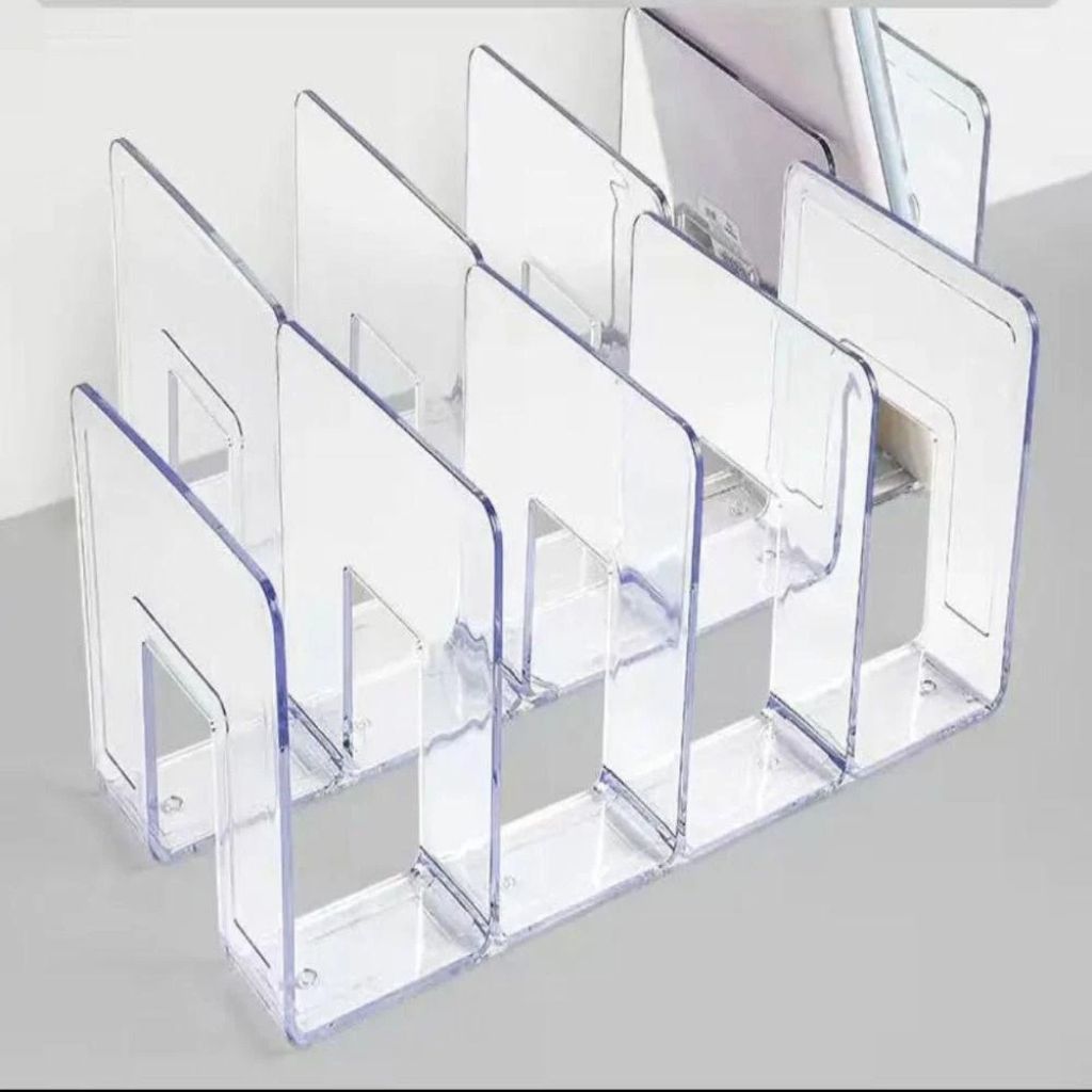 Giá sách để bàn 4 vách ngăn bằng nhựa Acrylic tiện lợi cho bàn học - Ảnh 3