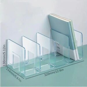 Giá sách để bàn 4 vách ngăn bằng nhựa Acrylic tiện lợi cho bàn học