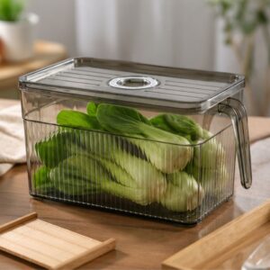 Hộp đựng rau củ tủ lạnh 3L có quai trong suốt bảo quản thực phẩm - Hình ảnh 3