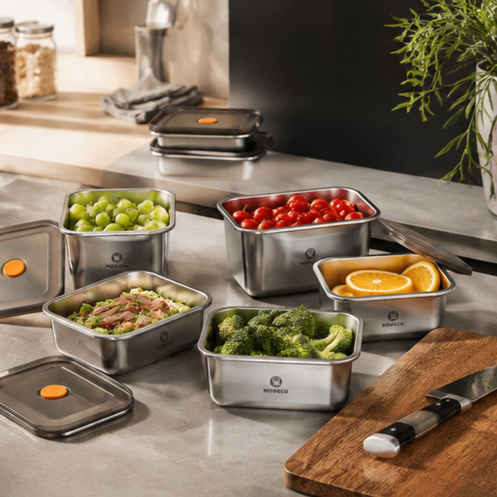 Hộp đựng thực phẩm inox 304 Modeco có nắp kín chống rò rỉ - Ảnh 2