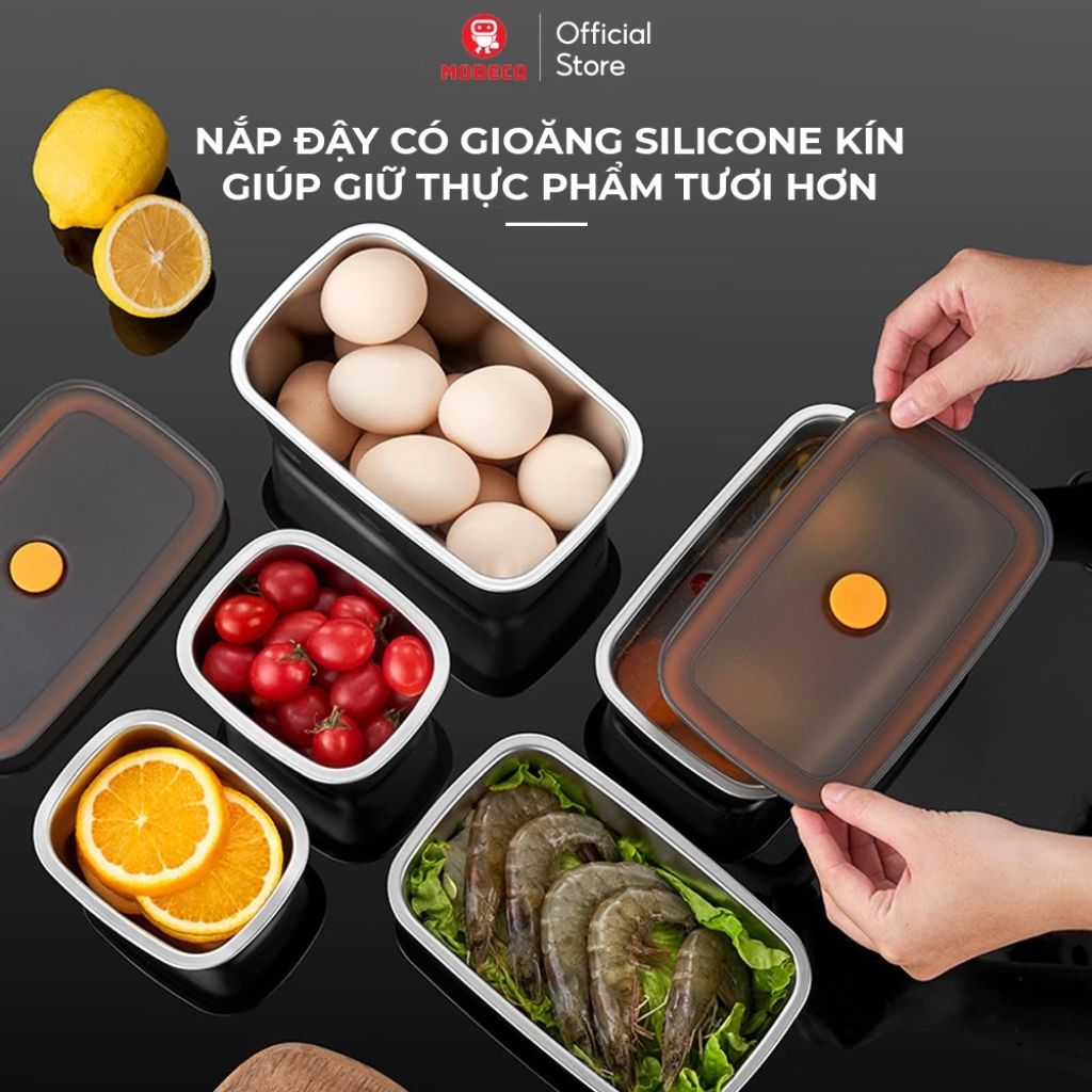 Hộp đựng thực phẩm inox 304 Modeco có nắp kín chống rò rỉ - Ảnh 4