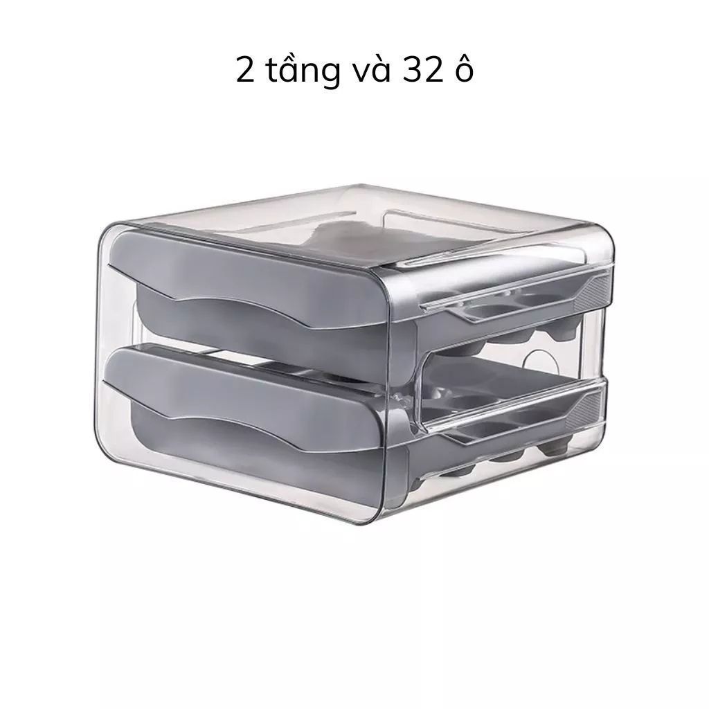 Hộp đựng trứng 2 tầng 32 40 ô nhựa PP PET gọn gàng cho tủ lạnh - Ảnh 2