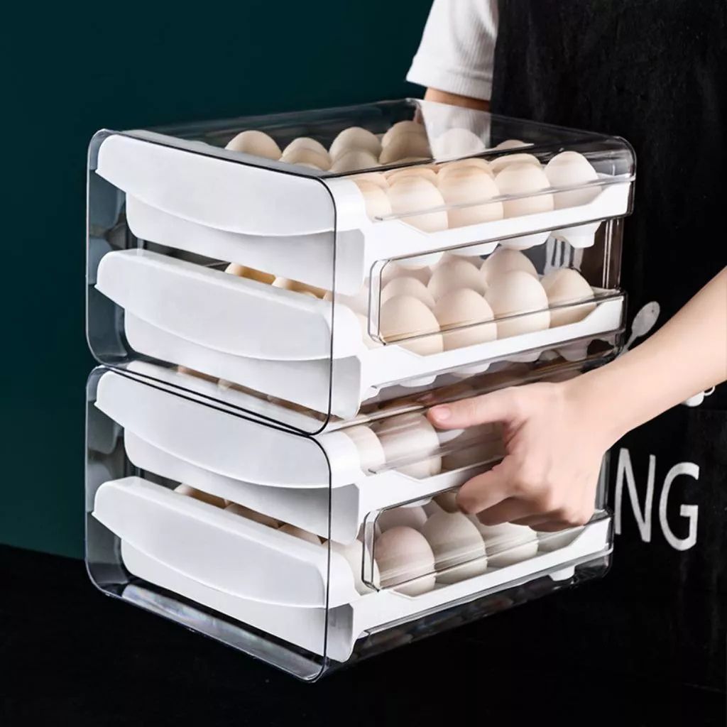 Hộp đựng trứng 2 tầng 32 40 ô nhựa PP PET gọn gàng cho tủ lạnh - Ảnh 4