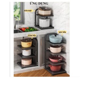 Kệ để xoong nồi 2 tầng 3 tầng 4 tầng thép sơn tĩnh điện thông minh