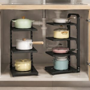 Kệ để xoong nồi 2 tầng 3 tầng 4 tầng thép sơn tĩnh điện thông minh - Hình ảnh 2