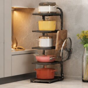Kệ để xoong nồi chảo 2 3 4 5 tầng có cài vung điều chỉnh tiện lợi cho nhà bếp