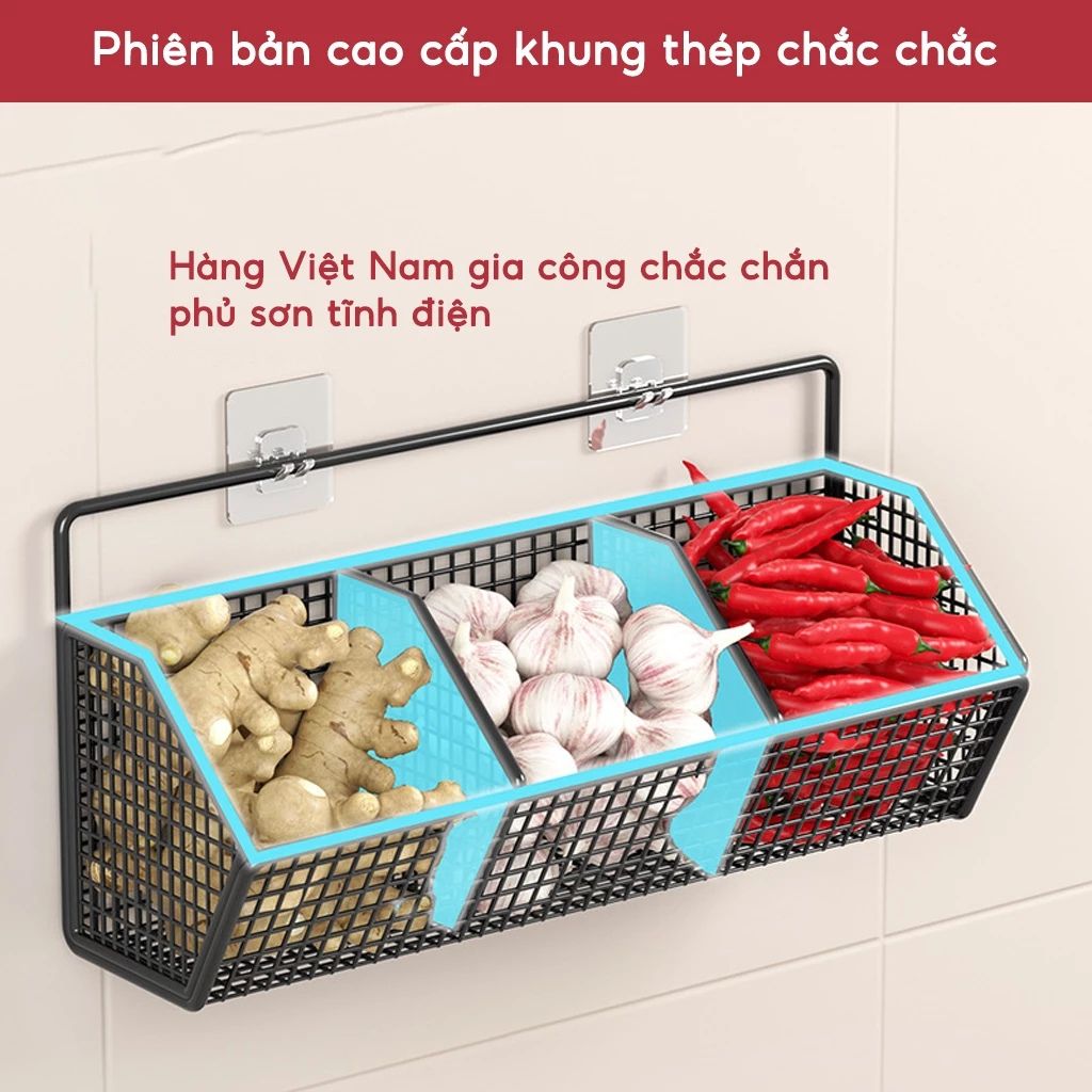 Kệ đựng gia vị dán tường 1 2 3 ngăn chịu tải 10kg cho nhà bếp và phòng tắm - Ảnh 3