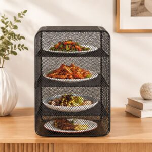 Lồng bàn thép 4 tầng đựng thức ăn chống côn trùng chống bụi - Hình ảnh 2