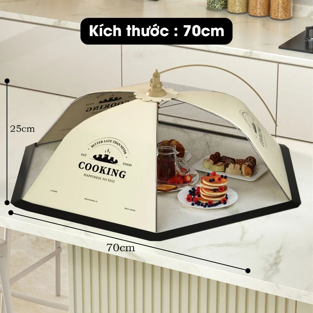 Lồng bàn vải lưới gấp gọn đậy thức ăn chống côn trùng tiện lợi - Ảnh 2