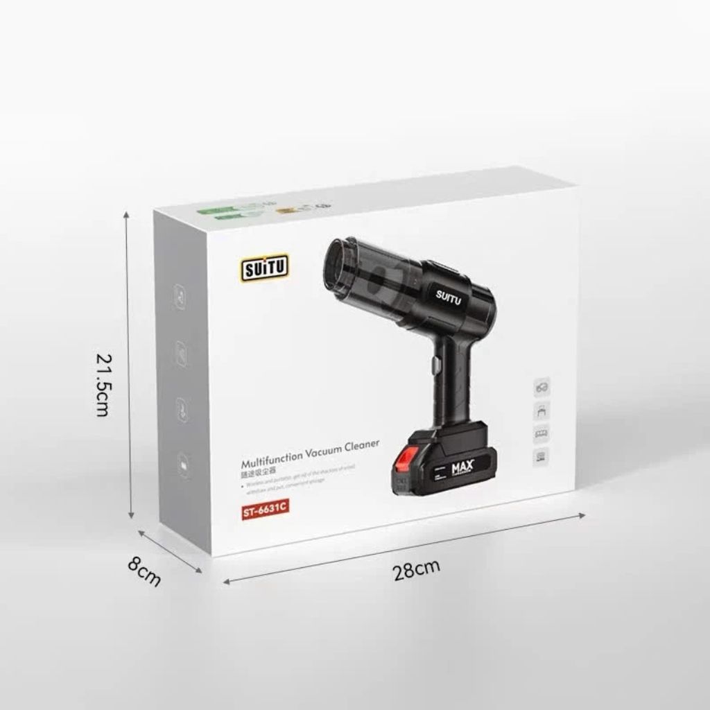 Máy hút và thổi bụi cầm tay SuiTu ST-6631 pin 10 cell đa năng - Ảnh 2