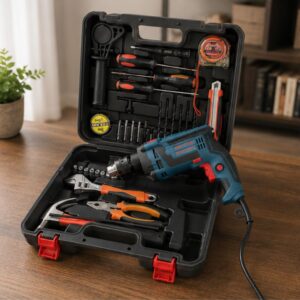 Máy khoan điện BOSH 910W kèm vali đồ nghề đa năng có búa khoan tường