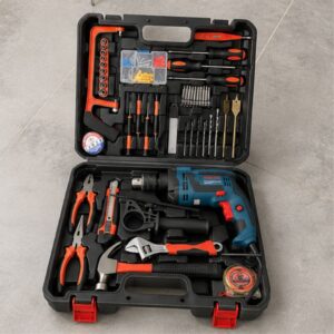 Máy khoan điện BOSH 910W kèm vali đồ nghề đa năng có búa khoan tường - Hình ảnh 3