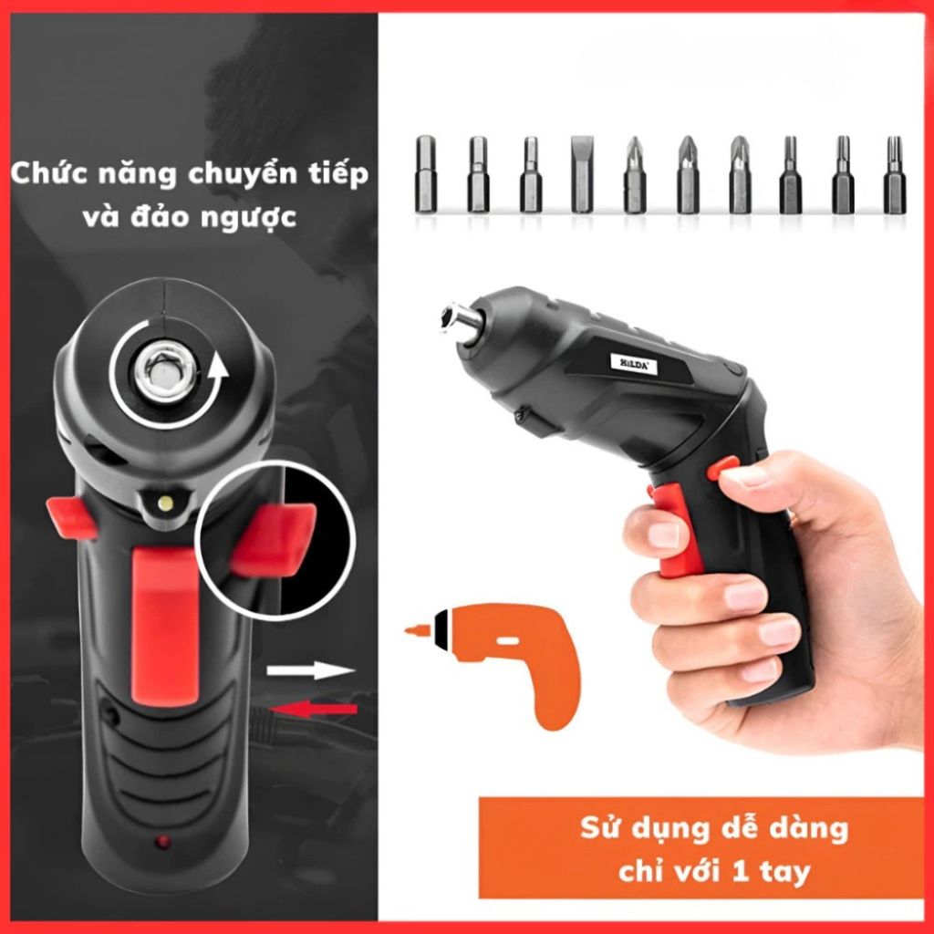 Máy khoan vít cầm tay SOPMEDIA 47 phụ kiện pin sạc đa năng - Ảnh 4