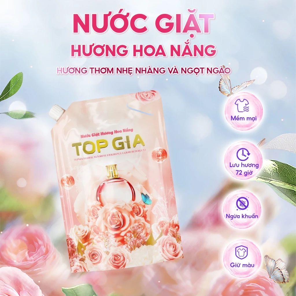 Nước giặt xả Top Gia hương hoa nắng 1L lưu hương 72 giờ - Ảnh 2