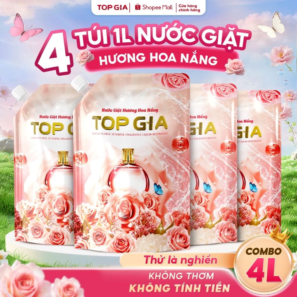 Nước giặt xả Top Gia hương hoa nắng 1L lưu hương 72 giờ